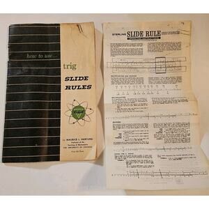 How to Use Trig Slide Rules by MAURICE L. HARTUNG 1960 & Sterling Slide Instruc